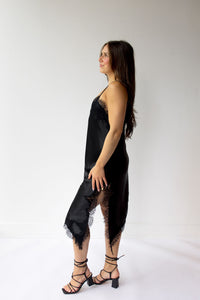 annaliese satin lace dress
