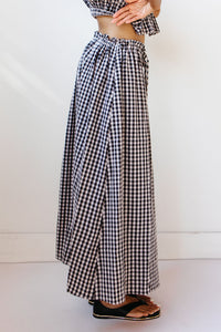poppi gingham maxi skirt
