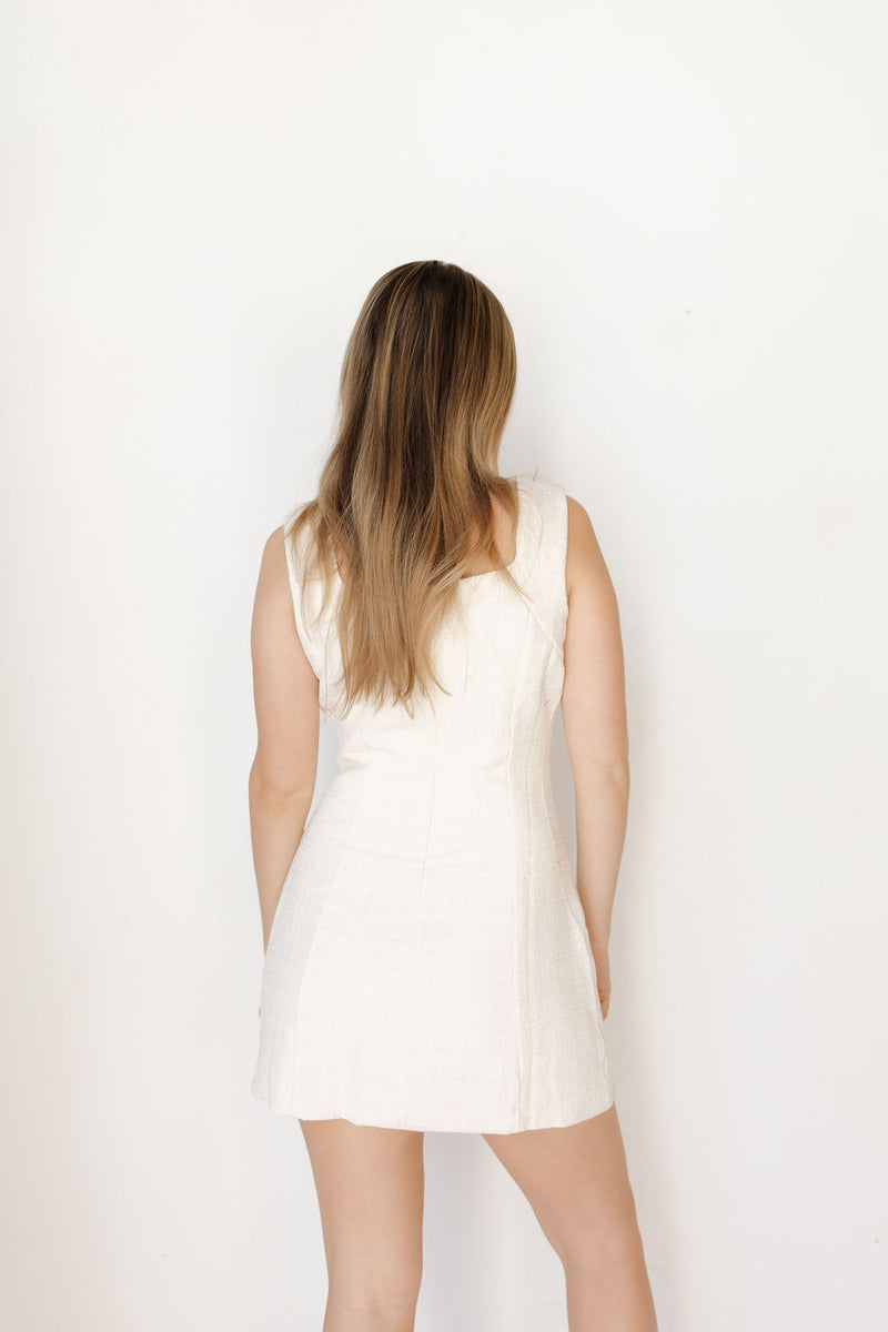 quincy button down mini dress