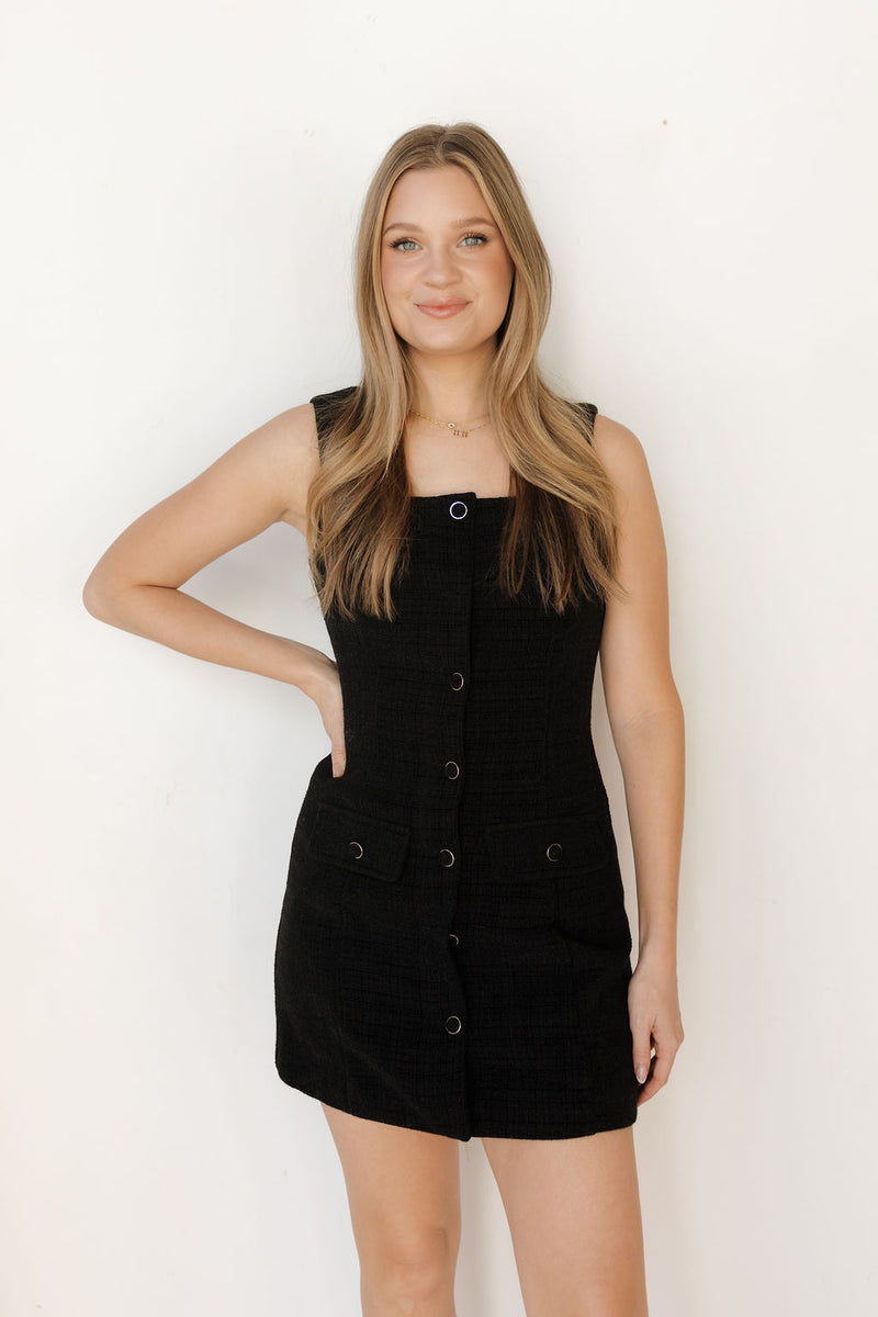 quincy button down mini dress