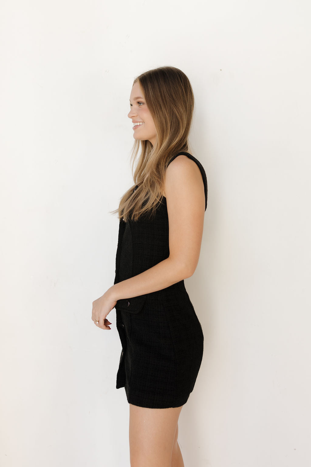 quincy button down mini dress