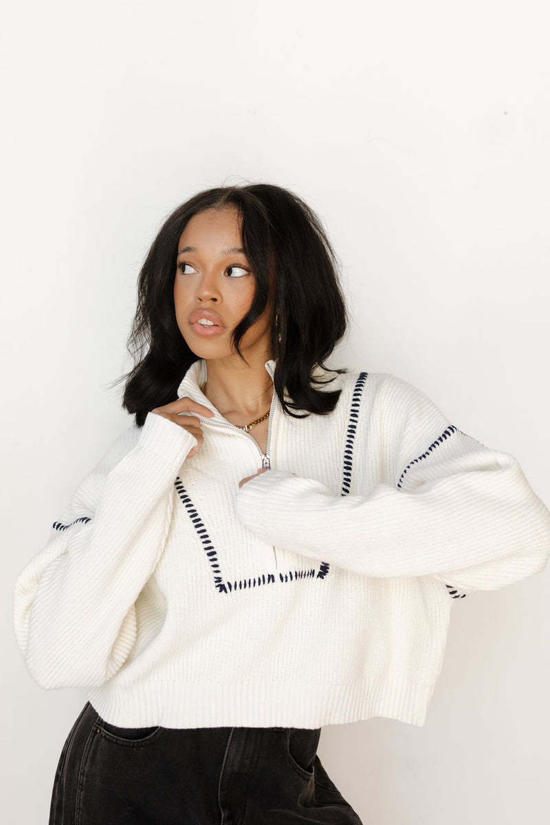 gretchen quarter-zip sweater