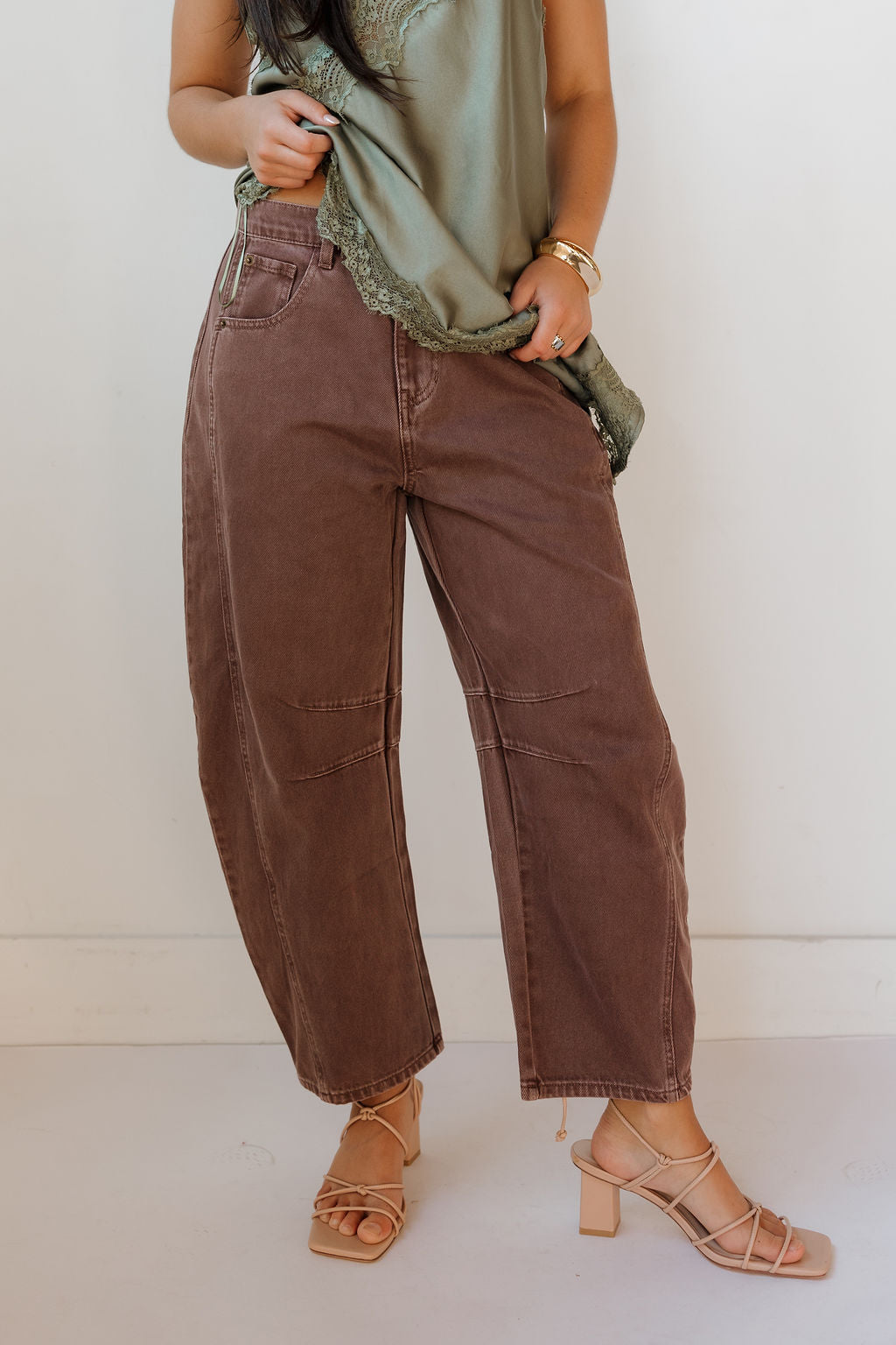 leni barrel denim jeans