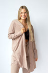 mode, longline hoodie cardigan