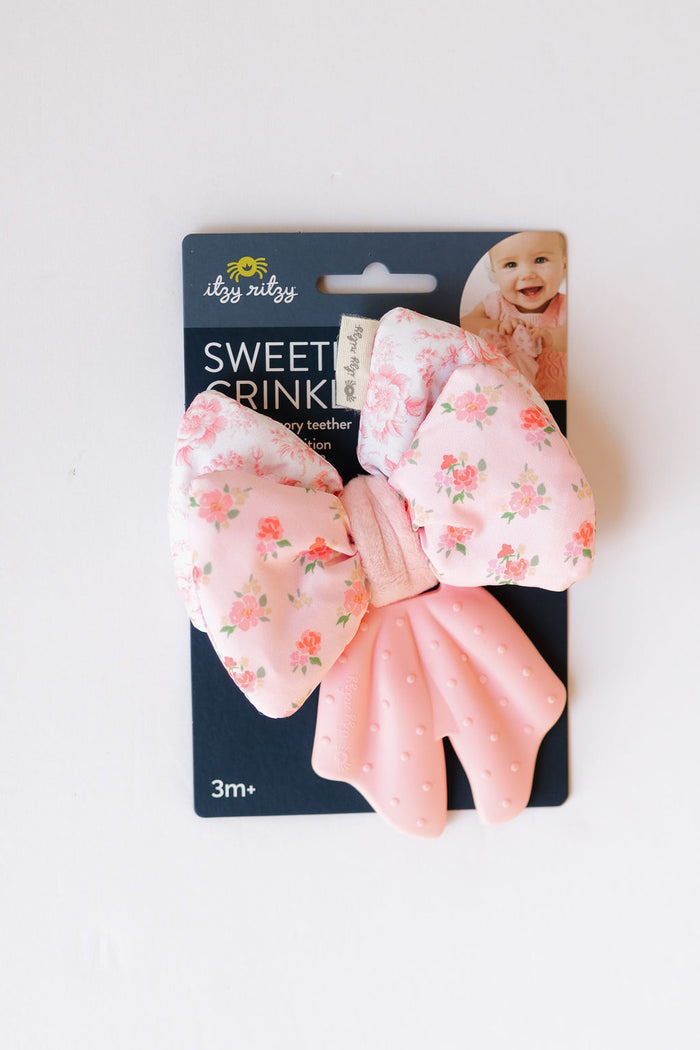 bow crinkle toy - pink