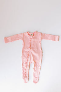 frill ribbed footie pajamas