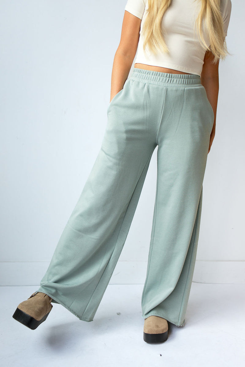 mode, wide leg sweat pants