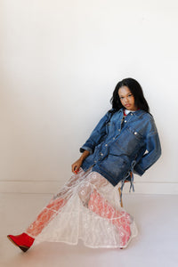laced in petals maxi skirt