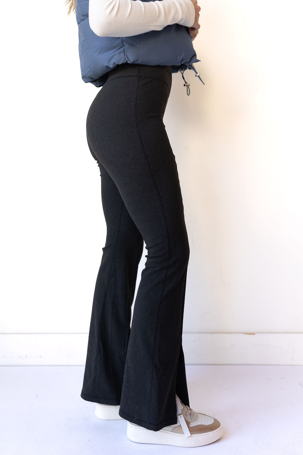 mode, brushed ribbed flare leggings