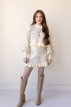 mode, rosy knit mini skirt