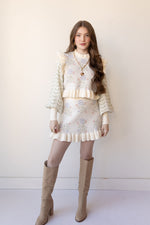 mode, rosy knit mini skirt