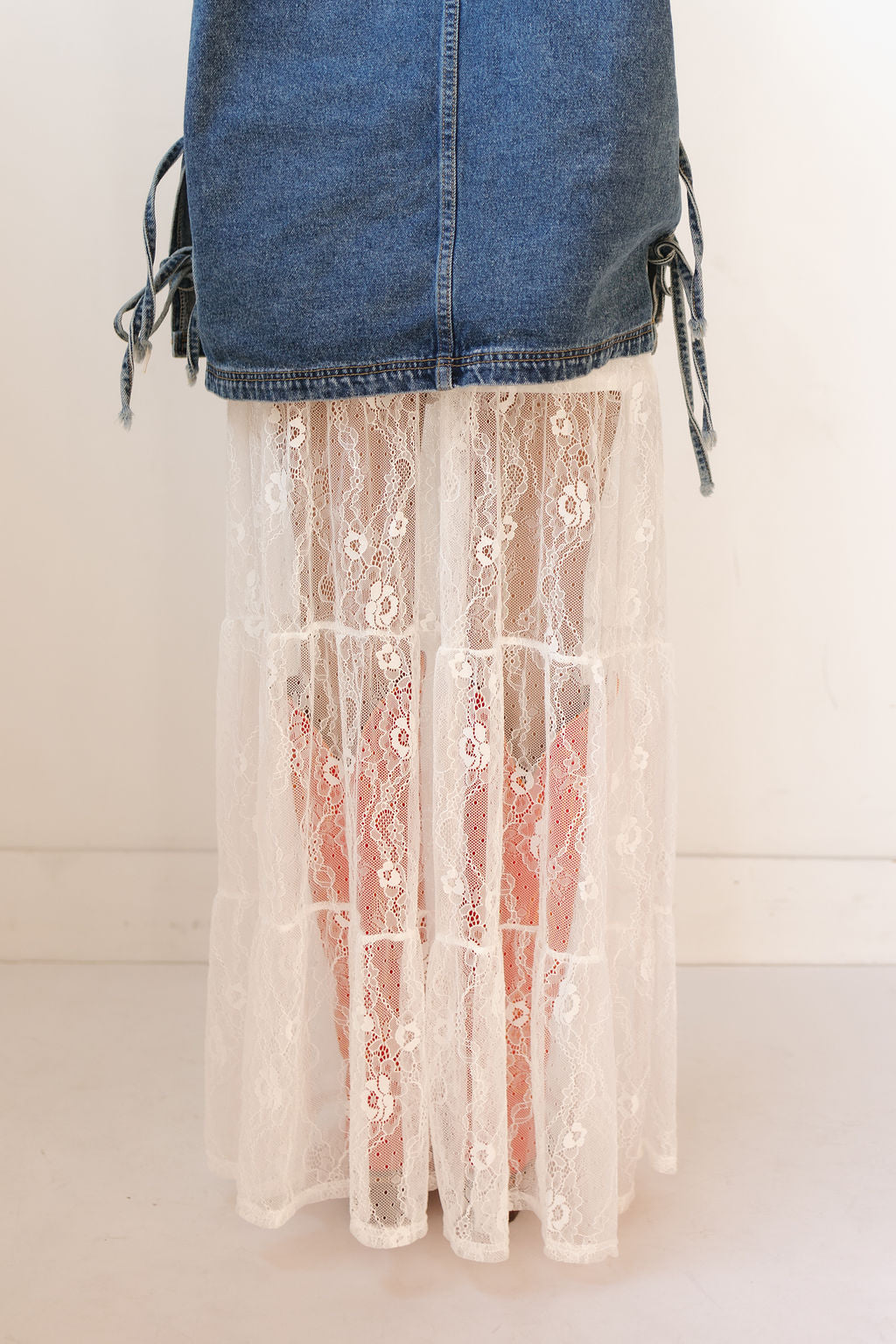 laced in petals maxi skirt