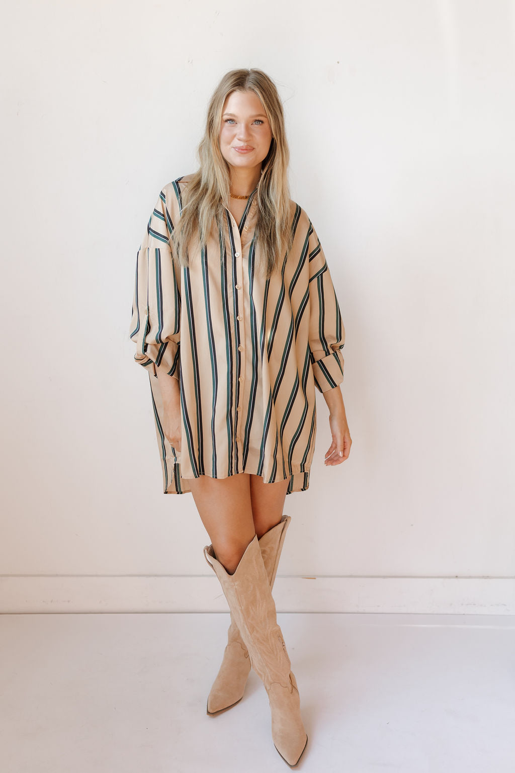 anna oversized striped shirt/dress