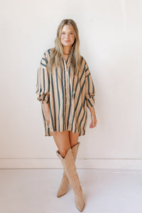 anna oversized striped shirt/dress