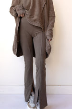 mode, brushed ribbed flare leggings
