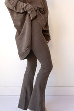 mode, brushed ribbed flare leggings