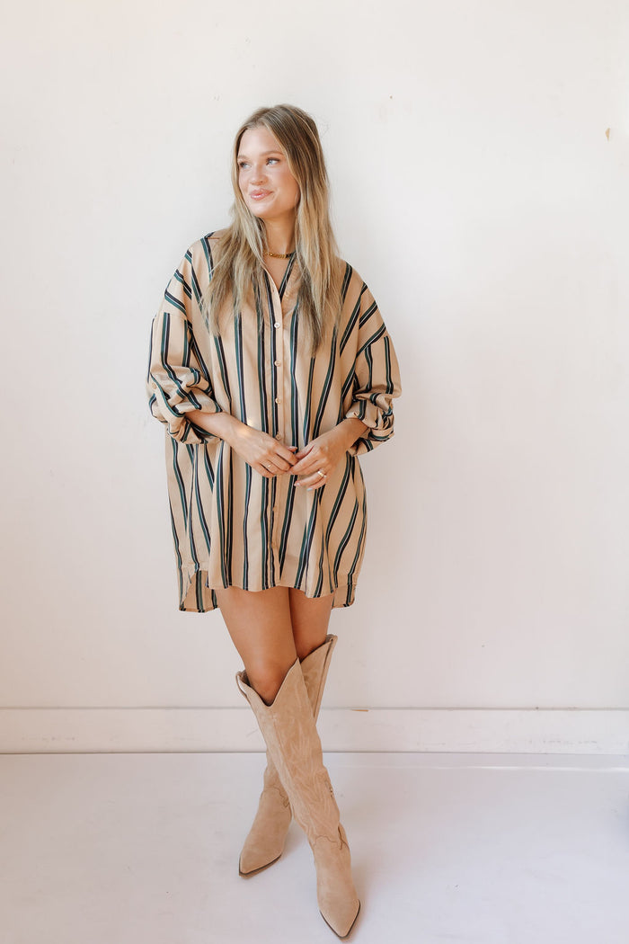 anna oversized striped shirt/dress