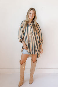 anna oversized striped shirt/dress