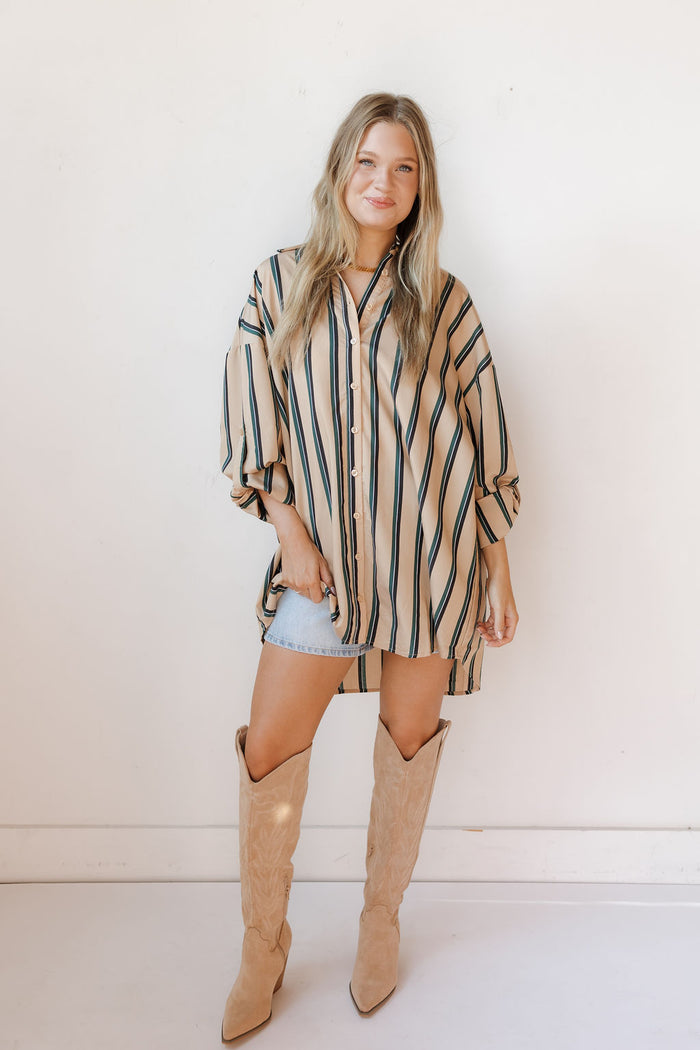 anna oversized striped shirt/dress