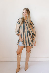 anna oversized striped shirt/dress