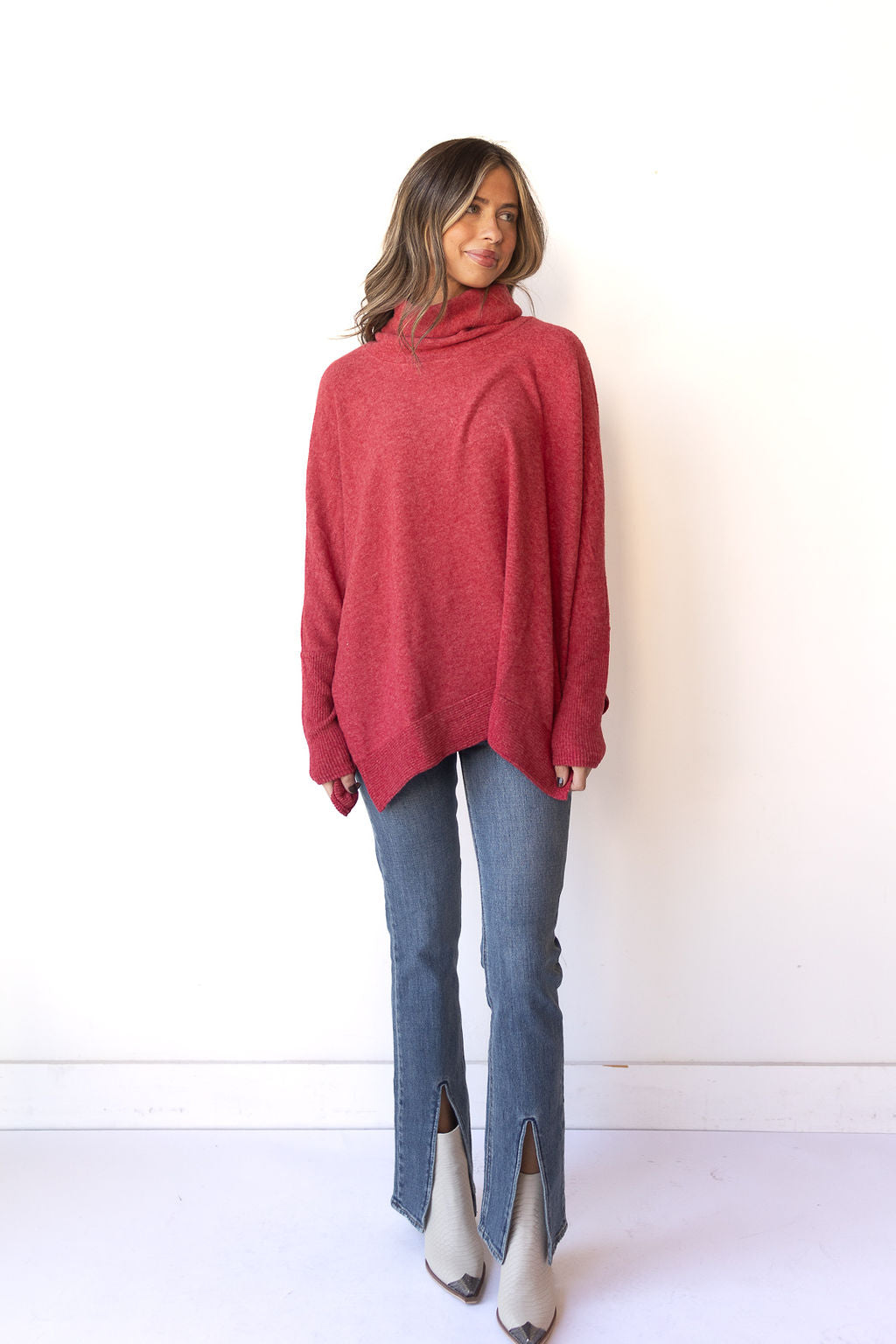 mode, aveline cowl neck sweater