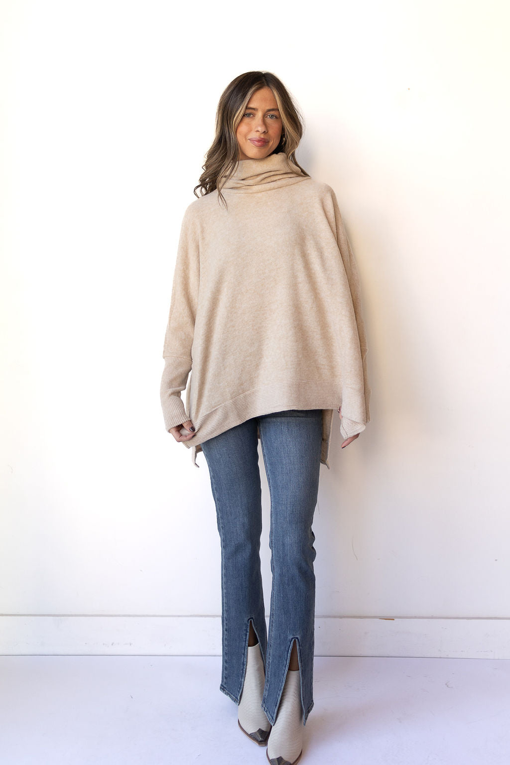 mode, aveline cowl neck sweater