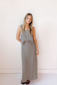 itzel gingham maxi skirt