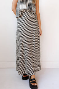 itzel gingham maxi skirt