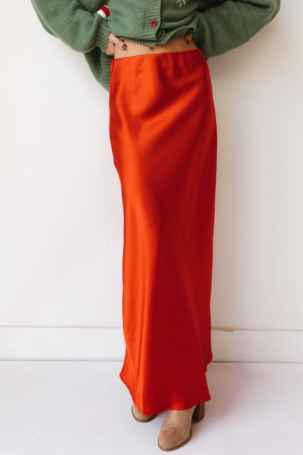 noel satin maxi skirt