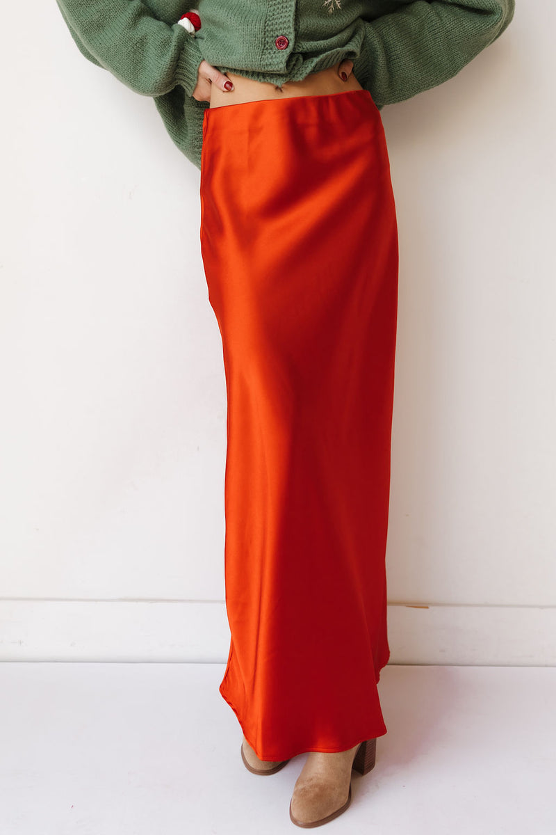 noel satin maxi skirt