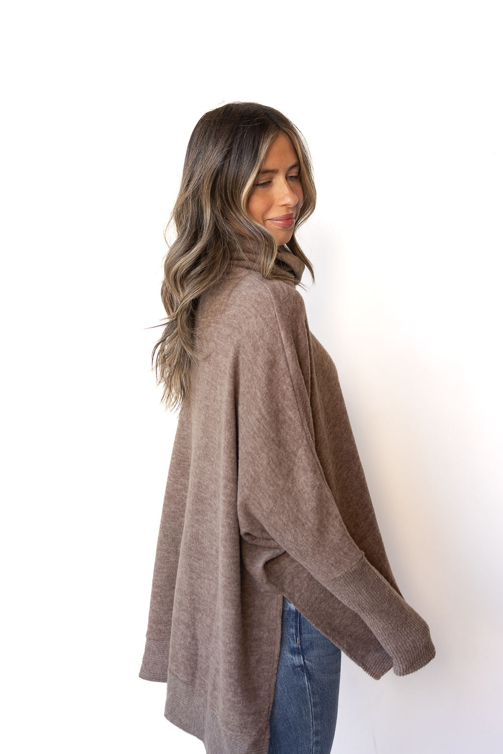 mode, aveline cowl neck sweater