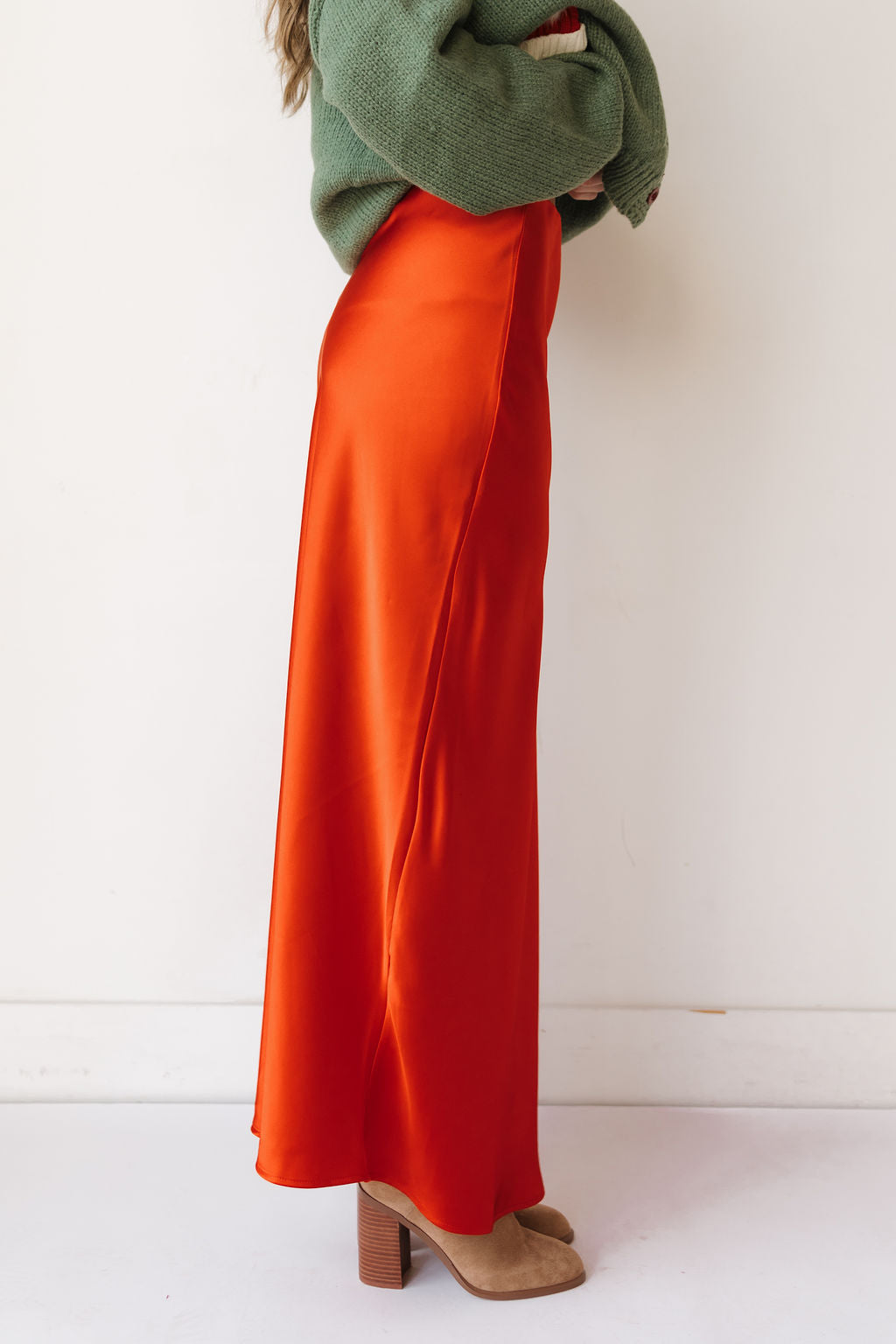 noel satin maxi skirt