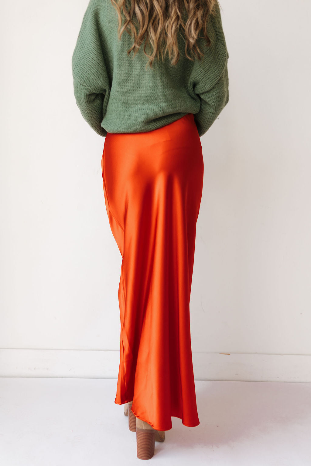 noel satin maxi skirt