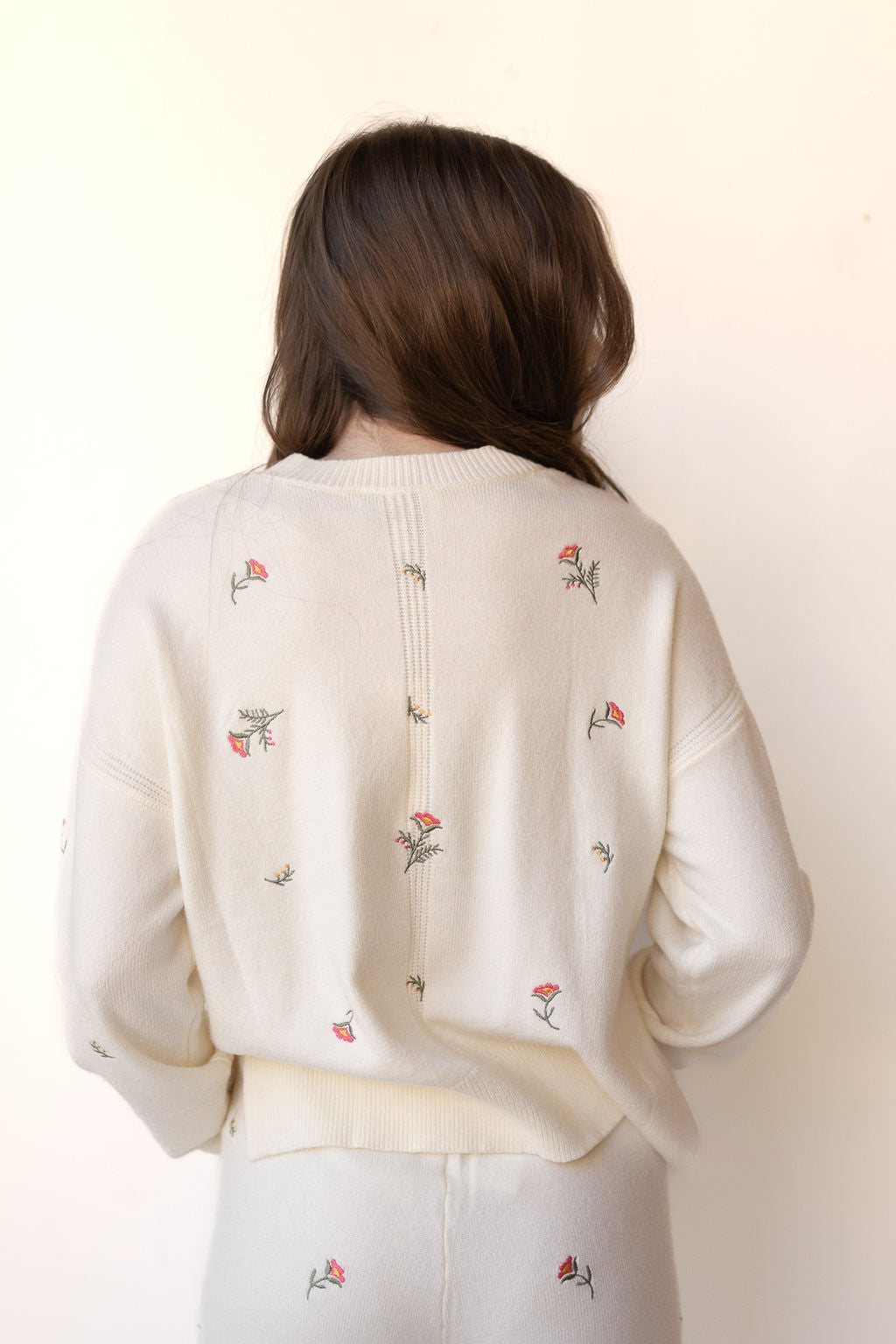 mode, collins embroidered knit sweater