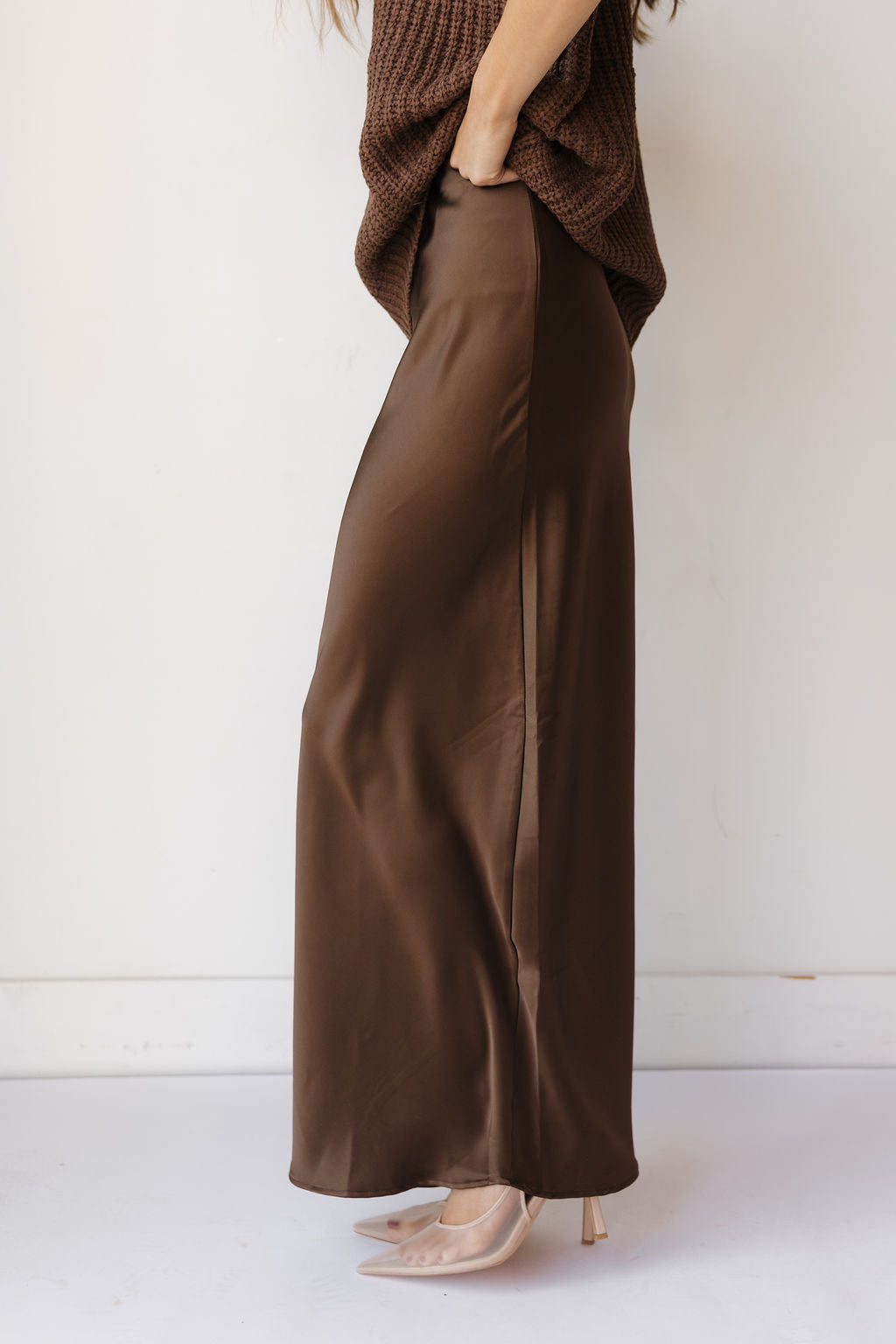 noel satin maxi skirt