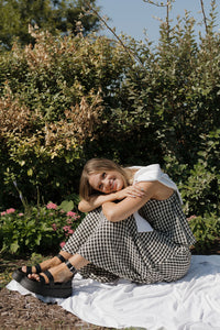 itzel gingham maxi skirt