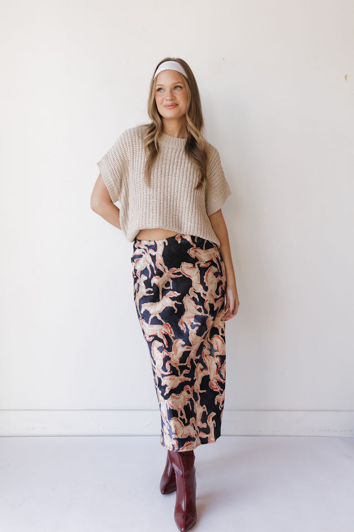 saddle up midi skirt