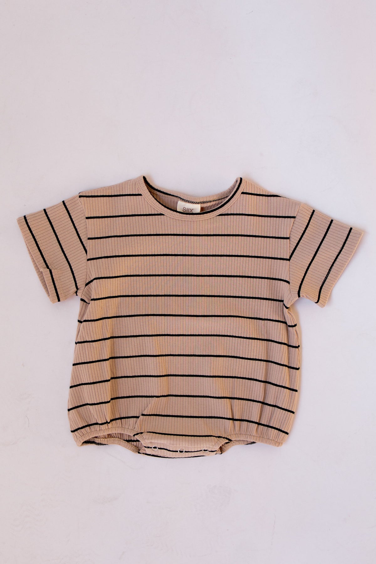 Tan Black Stripe Ribbed T-Shirt Bubble