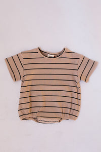 Tan Black Stripe Ribbed T-Shirt Bubble