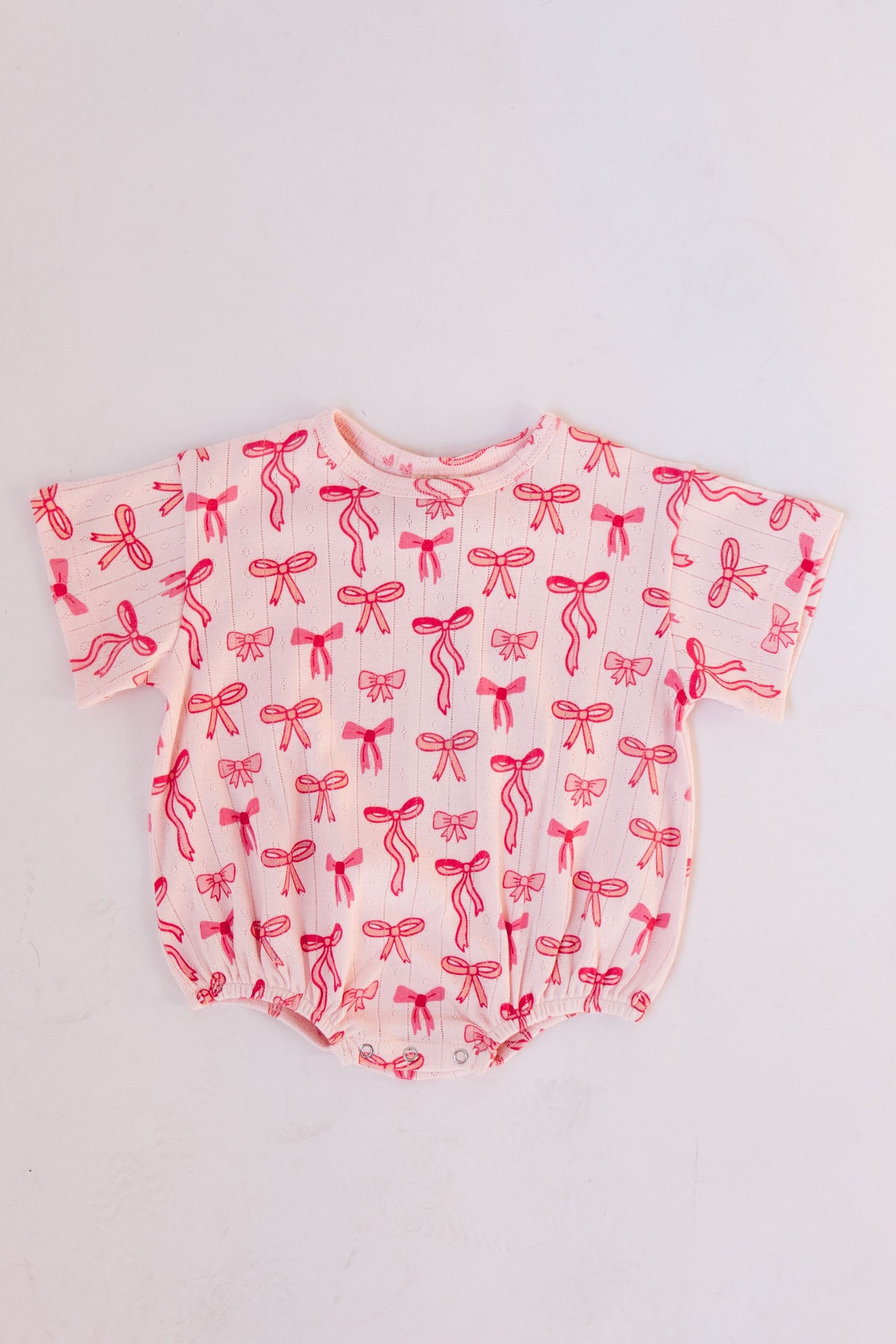 Pink Bows Organic Pointelle T-Shirt Bubble
