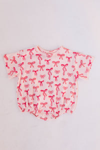 Pink Bows Organic Pointelle T-Shirt Bubble