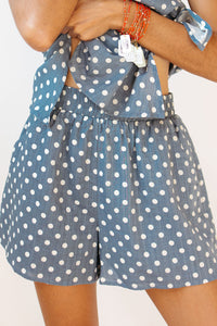 alia polka dot halter tie top
