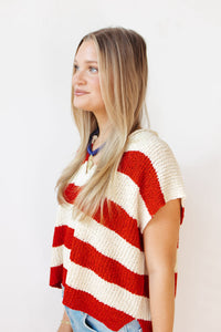 nataly split neck striped sweater