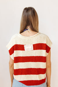 nataly split neck striped sweater
