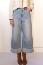 lana crop cuffed wide leg jeans
