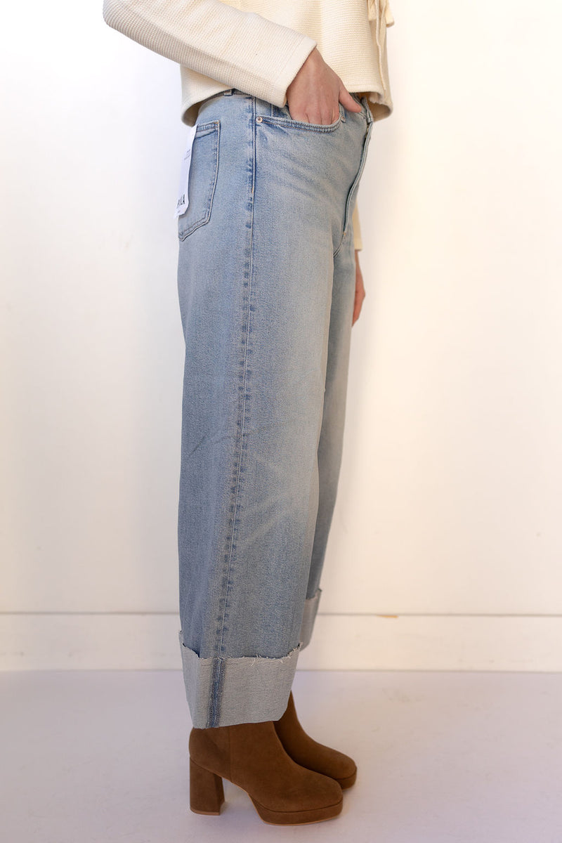 lana crop cuffed wide leg jeans