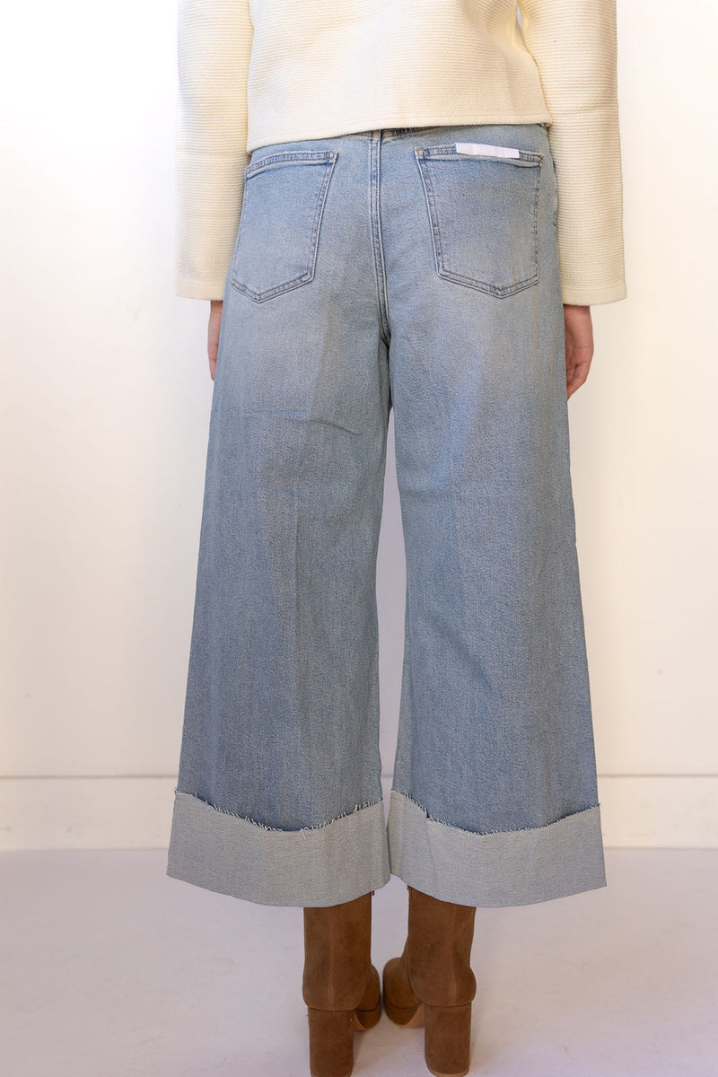 lana crop cuffed wide leg jeans