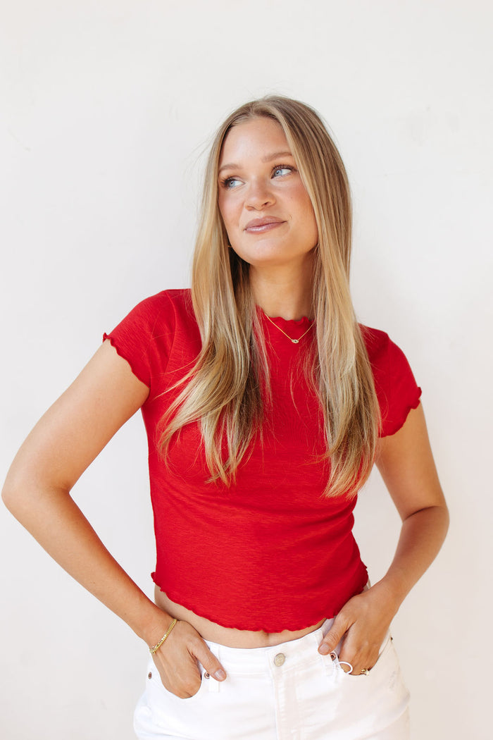 simple ruffle tee