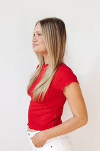 simple ruffle tee