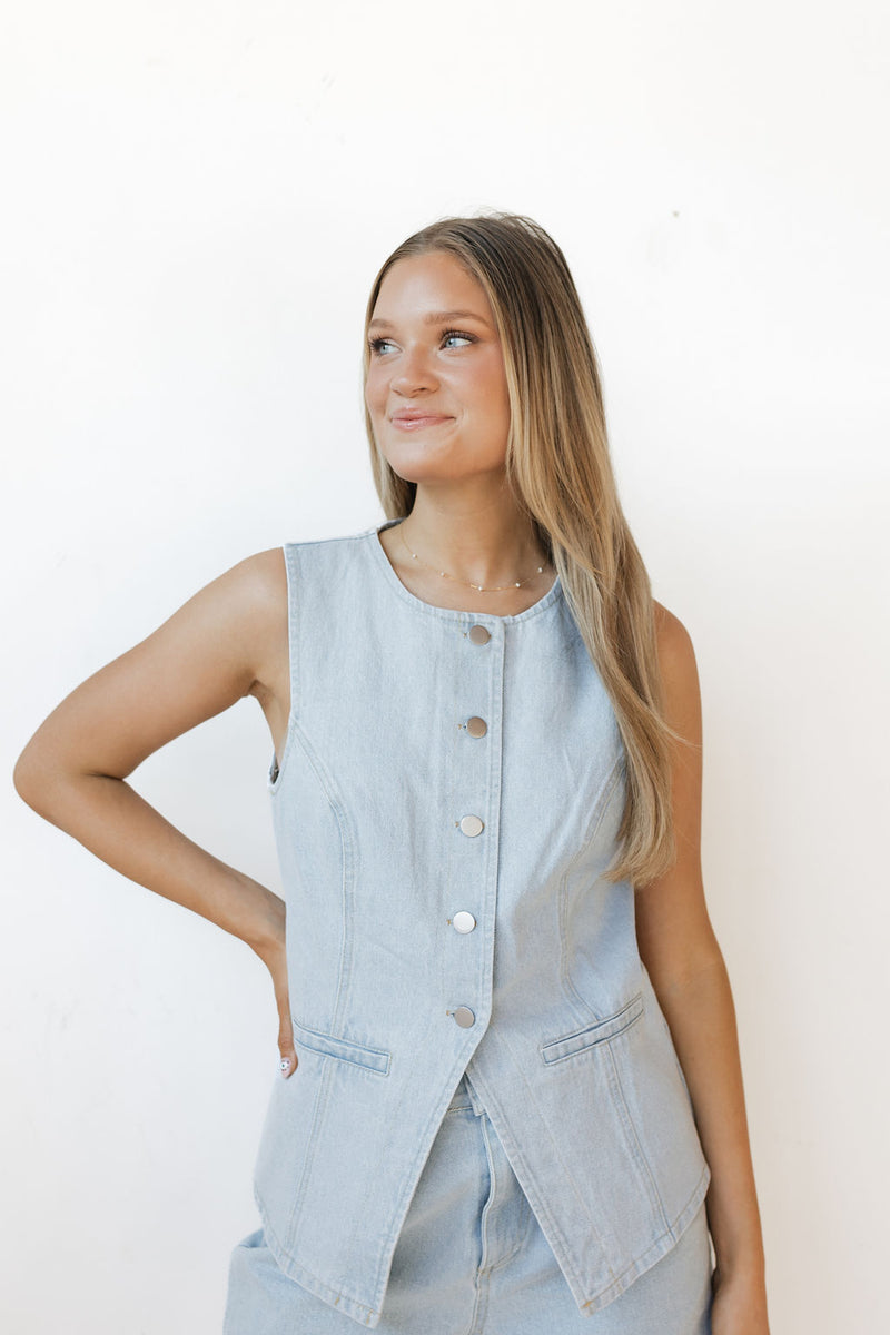 sloane denim vest